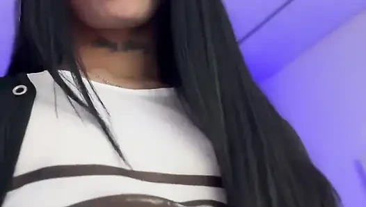 Trans Girl Sits on Hard or Big Cock