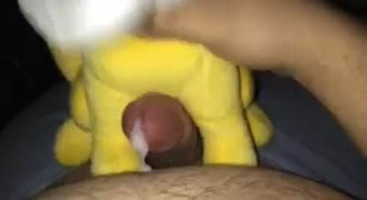 Fennekin plushie humping cumshot