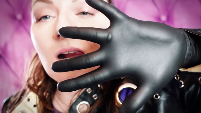ASMR: black nitrile gloves hot soundings by Arya Grander - SFW video