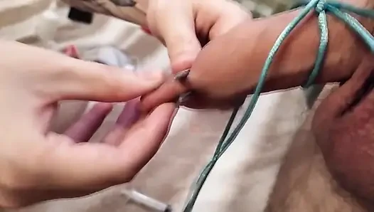 I used a lot of tools to play with his foreskin