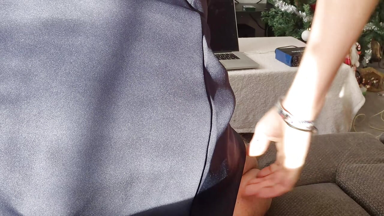 Femboy Xunami playing with her big cock and fingering her ass close up