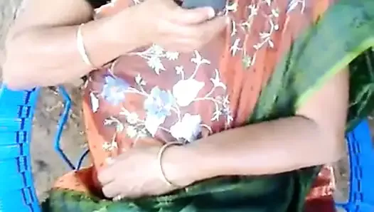 SATIN SILK SAREE AUNTY