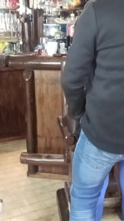 Good looking hotty  having fun two guys in the bar | Clip 2