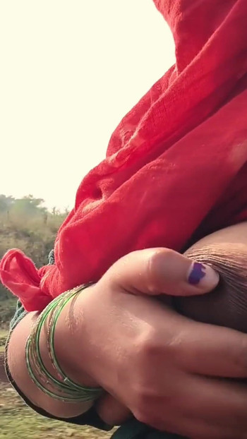 Emotional moment from "Indian village girlfriend Fucked Outdoor badly by his Ex boyfriend Hindi sex video"