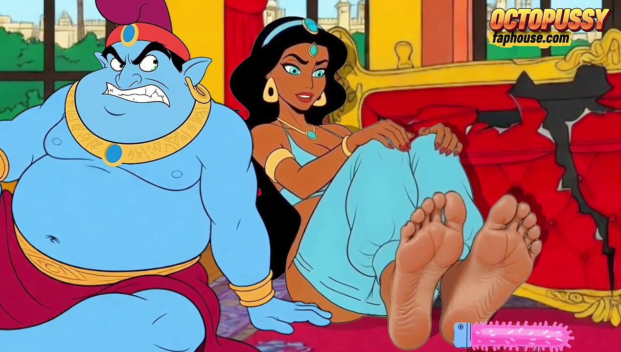 Φουτανάρι. Πριγκίπισσα Jasmine Κορίτσι με ένα μεγάλο πουλί. Σειρά πορνό Αλαντίν.