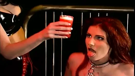 BDSM Beatiful Teen Brunette Enslaved and Fucked Hard with Strapon