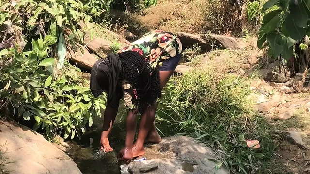 Outdoor sex by the river bank