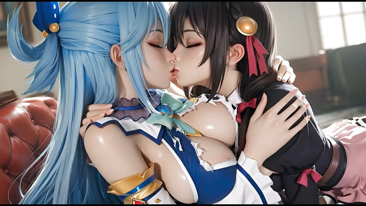 Anime-Mädchen nackt Mix, entblößte Nippel und Pussy-Tease