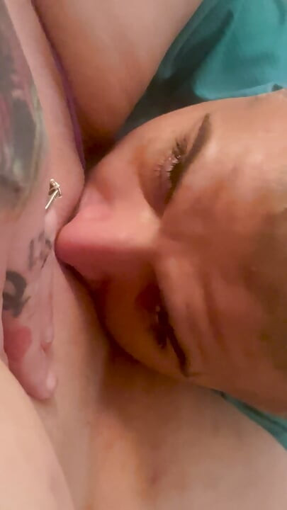 Sexy Latino man eat pretty tattooed women