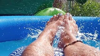 The feel of cold water splashing on my Pedicured feet