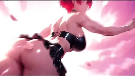 Cum All Over Pink-Haired Slut - Huge Tits, Tongue Out, Gagging On Thick Cock AI Generated