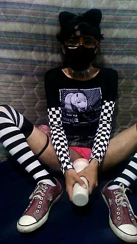 I masturbate dressed as a femboy until I cum inside my tight pussy lips masturbator t great depth.