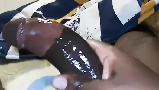 South African big black curved dick