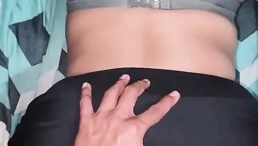 A busty Asian auntie is having a great time getting fuck hard, with the guy pulling out to cum because of the fear of pregnancy