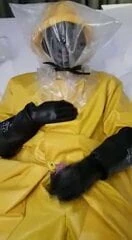 yellow rain gear and breath control