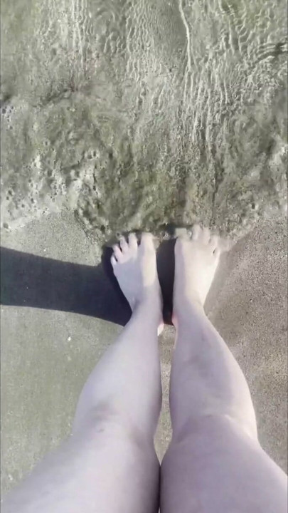 Beach feet teasing
