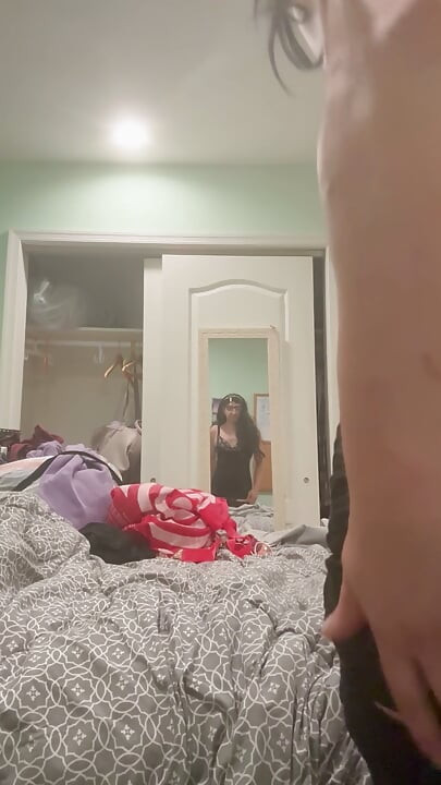 Sissy in black dress
