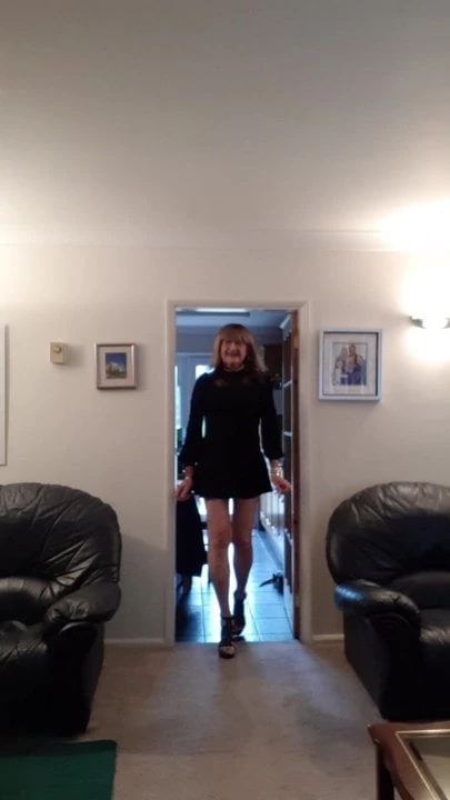 Kazzie in dress in lounge (Part 1)