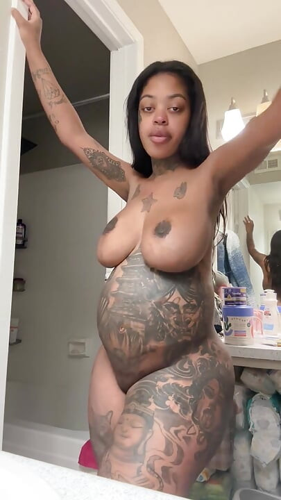 Big Busty Princess Shows off Her 9 Months Pregnant Belly