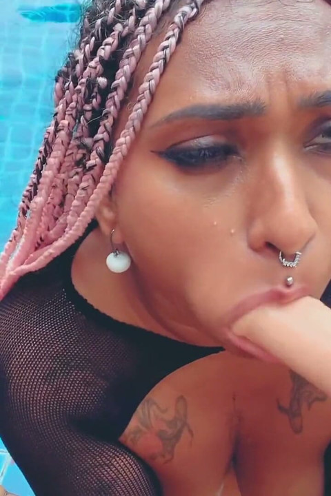 Deep Throat Dildo in Pool