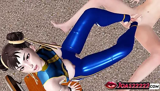 Chun li ateşli 3 boyutlu hentai acımasız gırtlağına kadar alıyor ve baştan çıkarıcı inliyor, ayakla muamele fetişi