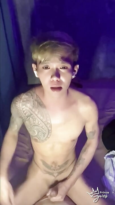 Filipino Inked Horny Twink Teasing and Masturbating Until He Cums