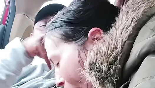 Asian Street Hooker Car Blowjob - Risky Roadside Deepthroat & Swallow & MILF