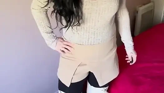 JOI кончает на мои ботинки до бедра