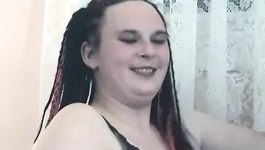 Busty tattooed BBW rides cock then gets jizzed