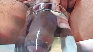 I Pee and Cum Inside a Glass Glass of Water