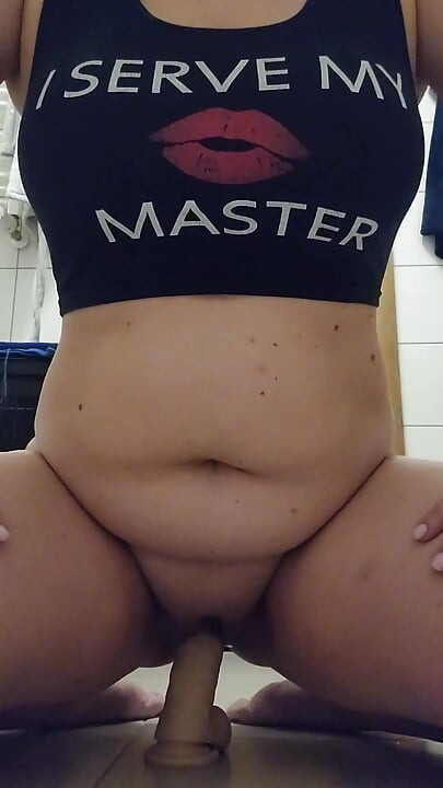 Orgasm control training: riding a dildo with a wand but not being allowed to reach orgasm