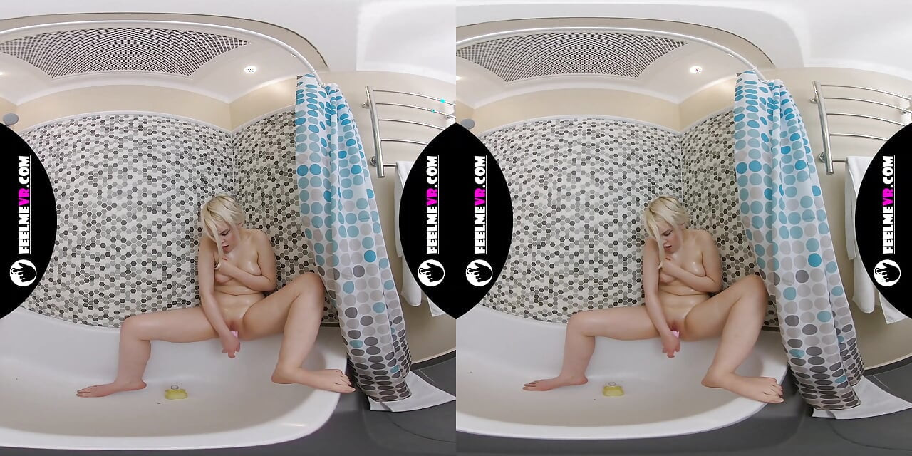 Coroline Masturbates in Shower with Pink Vibrator 3D 180vr