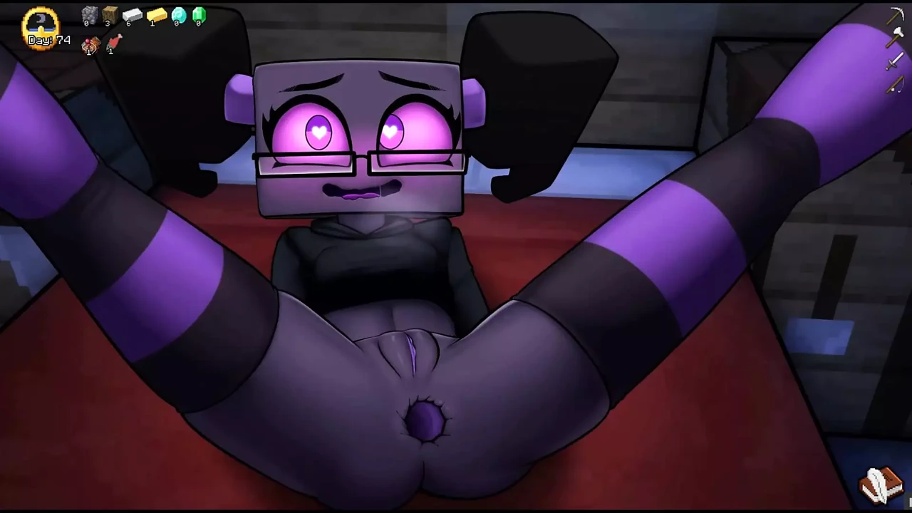 Hornycraft 我的世界模仿无尽游戏色情游戏第 13 集 - Enderman 女人把巨大的肛门珠子放在她的屁股
