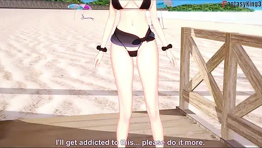 Makima blowjob am strand - kettensägenmann