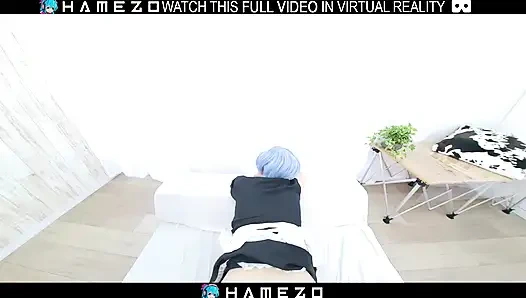 Японская возбужденная горничная Shirayuki горячо трахается в VR.