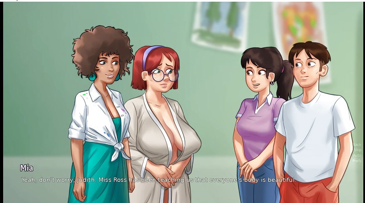 Kisah musim panas - gameplay - permainan peran - judith berpose telanjang untuk seni