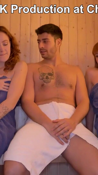 This Sauna Is Hotter Than Ever Redhead FFM Threesome Fun at Cherry-Candle | Clip 1