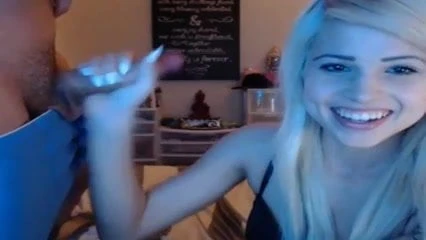 Beautiful blonde girl and blowjob