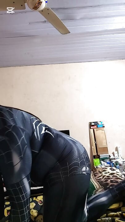 Bitch with her Spiderman Venom cosplay