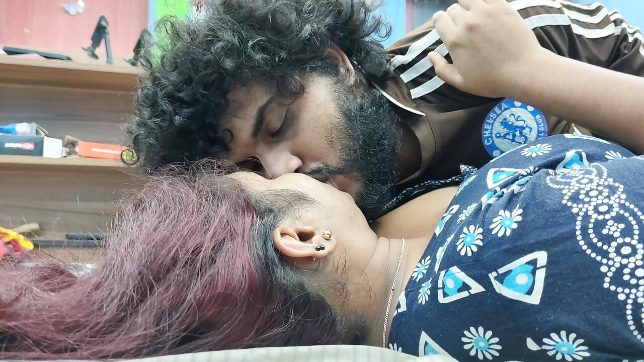 Ass press kiss, neck kiss, pussy rub and kiss in nighty