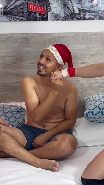 Spectacular moment from "Christmas surprise: Mom Claus and her friend fulfill all your fantasies"