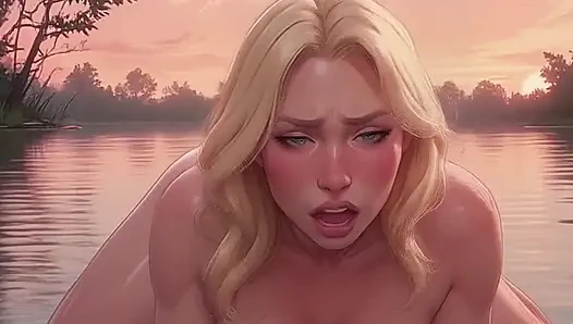 Olivia begging to be pounded doggy style in the public at the Lake Part 2
