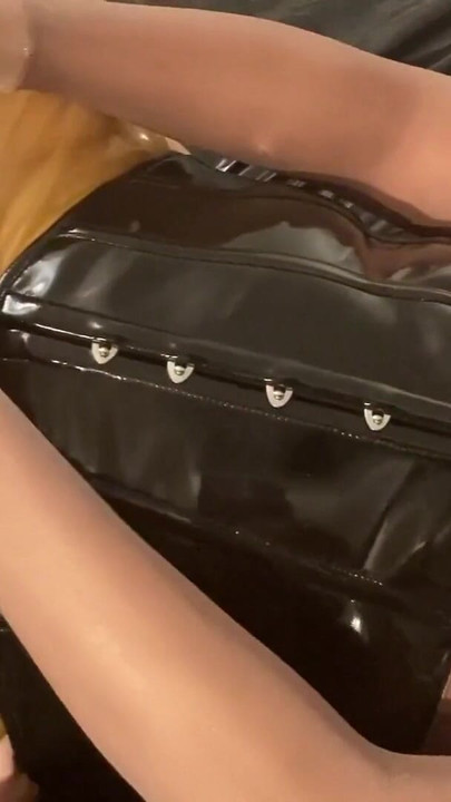 Captivating moment from "Latex, Heels, Pantyhose, Dildo, Cumshot per user request"