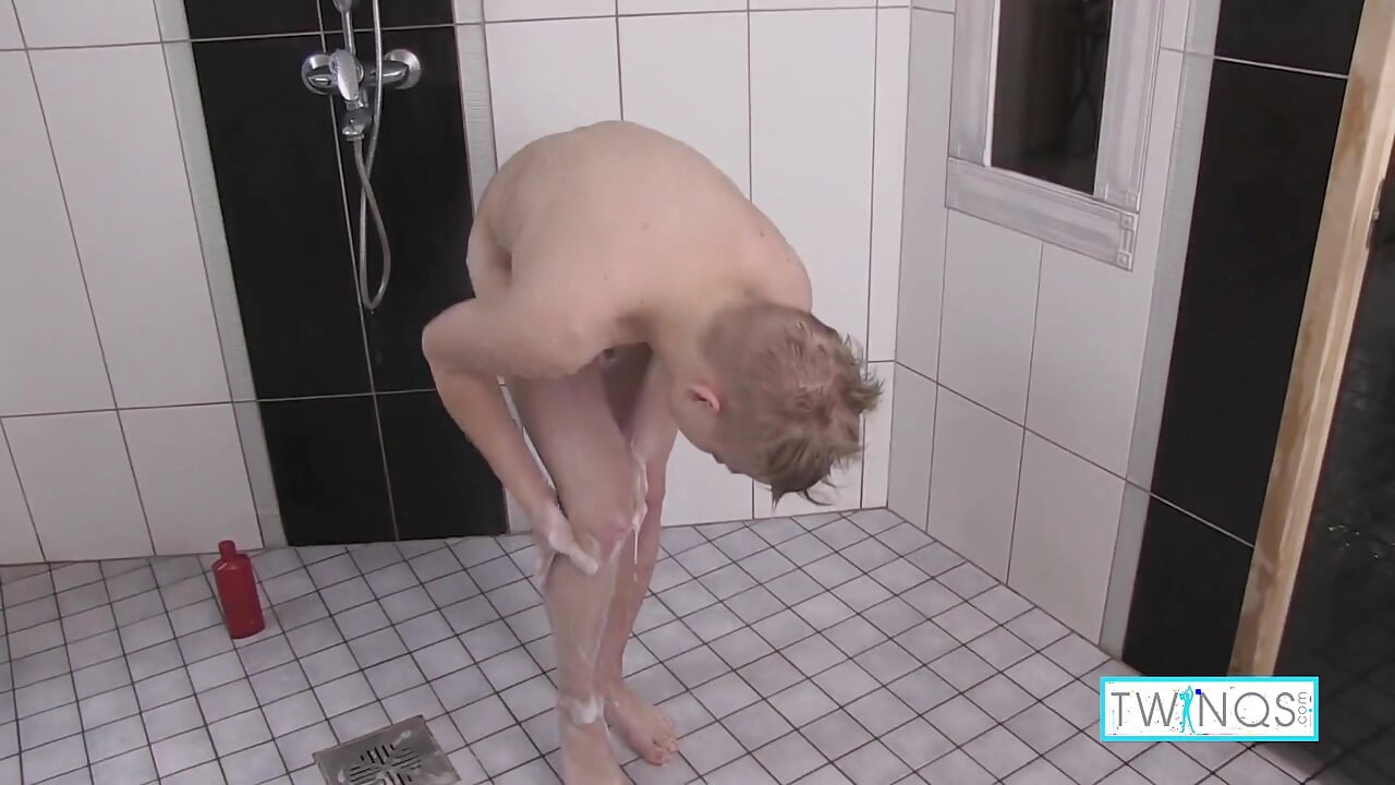 Insatiable boy lover Matthew masturbates in the shower!