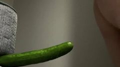 Een komkommer van 23 cm nemen