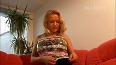 Hot German MILF POV caught masturbating with her long sex toy
