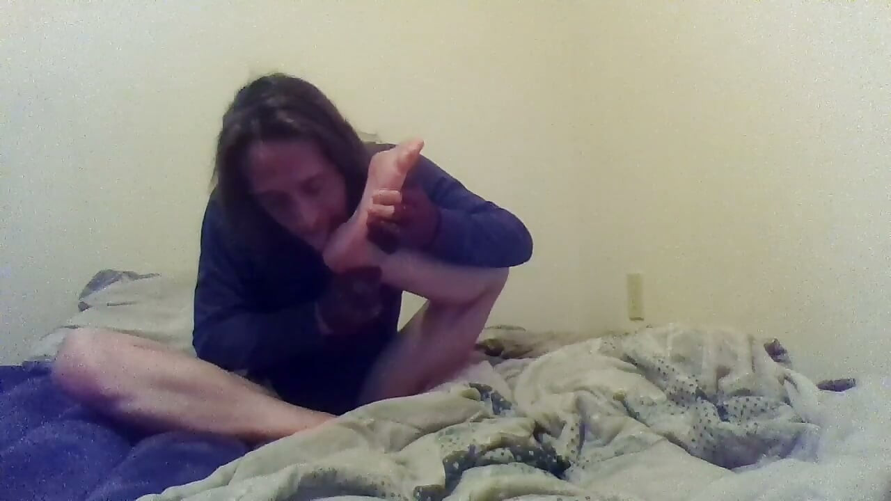 Transgirl Licking and Sucking Her Dirty Feet and Toes