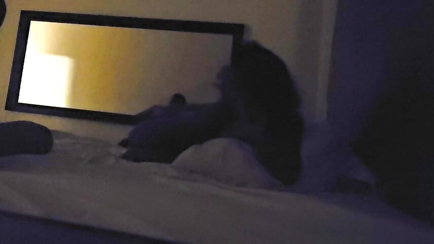 Fucks hard, moans and screams a lot in low light