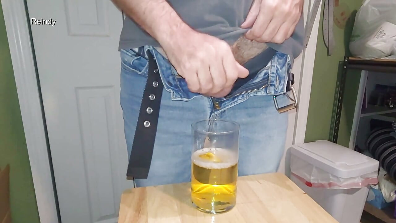Mixing Cum and Piss in My Office