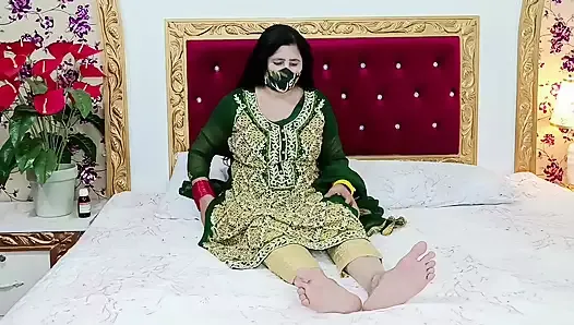 Beautiful Pakistani Bride Masturbation in Wedding Dress with Clear Hindi&urdu Dirty Talking